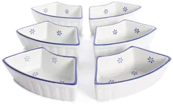 Vintage Servierset aus Keramik mit Korb – 7-teilig, rund - Bild 4