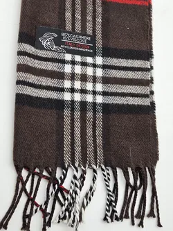 Damen Kaschmirschal - schokobraun/kariert - Bild 2