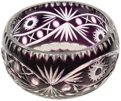 Elegante, handgeschliffene Bleikristall-Schale in Violett - Bild 2