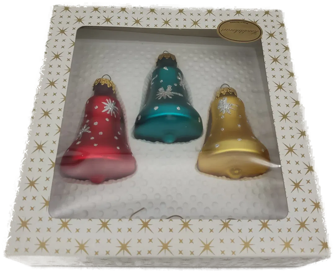3x Christbaumglocken aus Glas - Bild 1