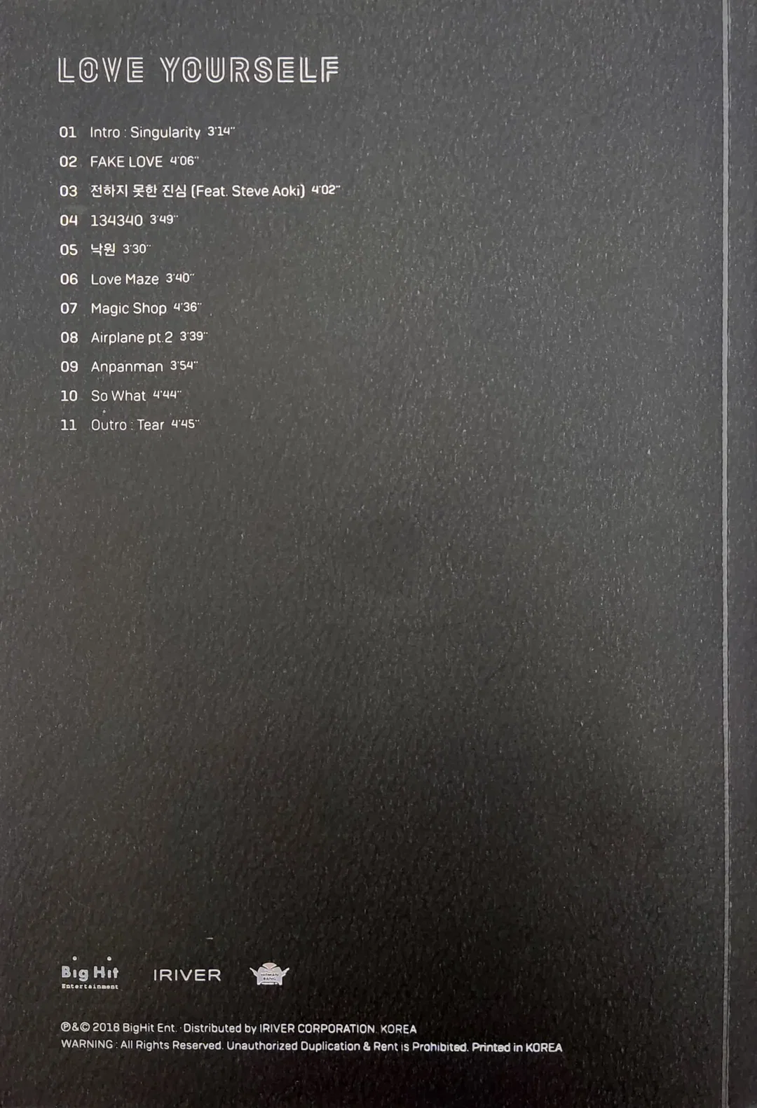 K-Pop - BTS - Love Yourself - Tear - Fotobuch mit Audio CD in Papiermanschette – Bild 3