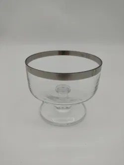 4 Glasschalen mit Silberrand D/9,5 cm - Bild 3