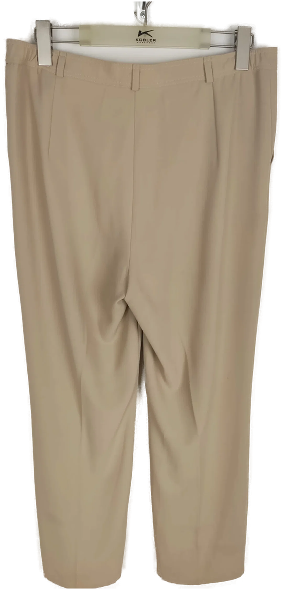 Hose, lang mit Gummizugbundeinsatz, beige mit Taschen, Größe L (geschätzt) – Bild 2