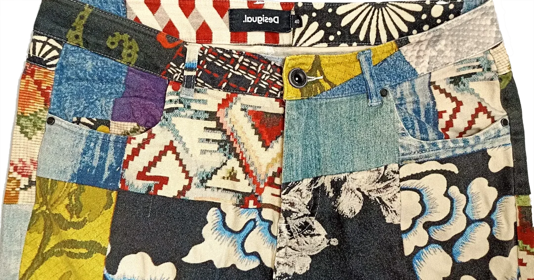 Desigual Damen Jeans mehrfarbig gemustert Gr. L – Bild 3