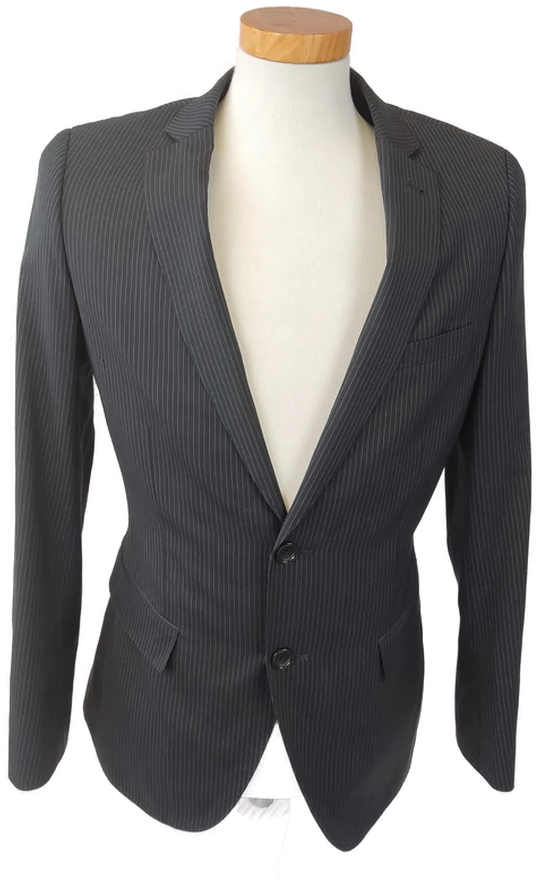H&M Herren Sakko, schwarz Nadelstreif, Gr.48 ultra slim fit - Bild 4