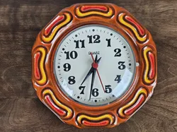 Vintage Keramik Wanduhr - Durchmesser ca. 24 cm  - Bild 2