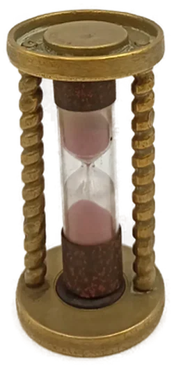 Antike Vintage-Sanduhr aus Messing mit rosa Sand  – Vorschau 3