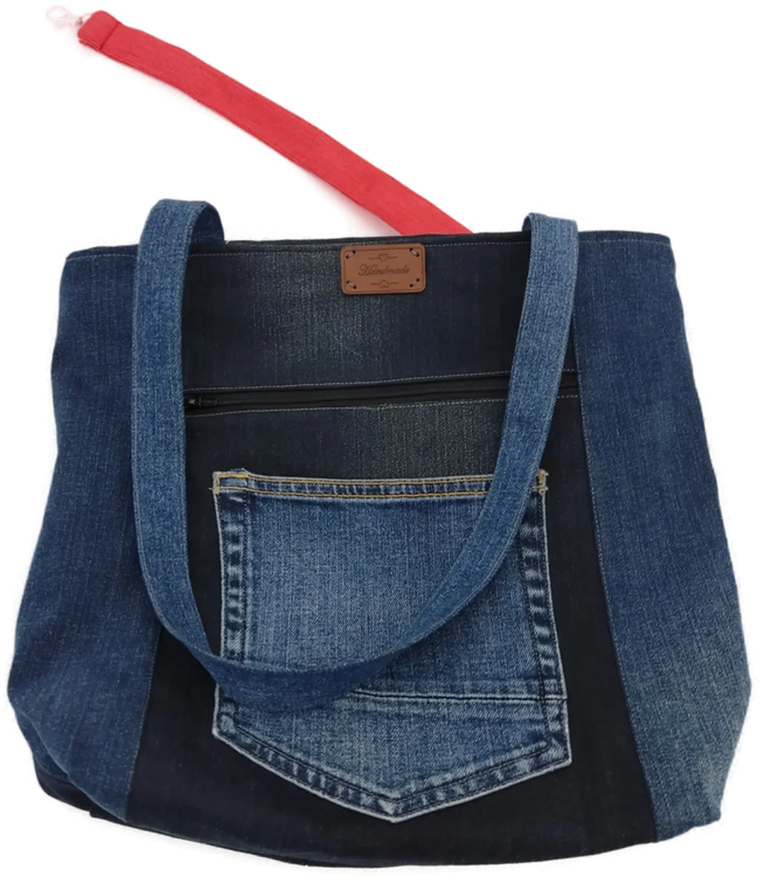Damen Handtasche blau handgemacht upcycling – Bild 5