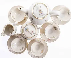 Winterlinger Feinporzellan/keramik Kaffee/Teeset 5 Tassen mit Unterteller 1 Milchkanne 1 Kaffee/Teekanne 1 Zuckerdose - Bild 2