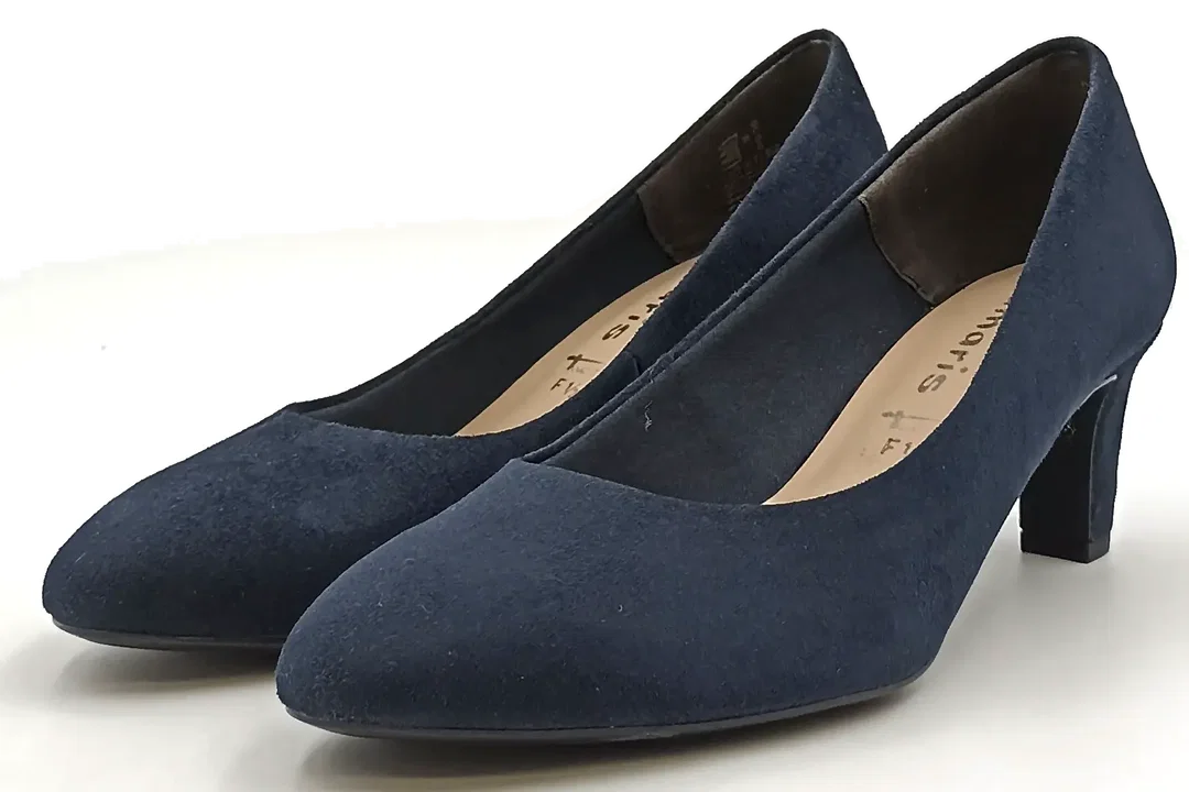 Tamaris Damen Wildlederpumps dunkelblau F 1/2 - Gr. 39 – Bild 1
