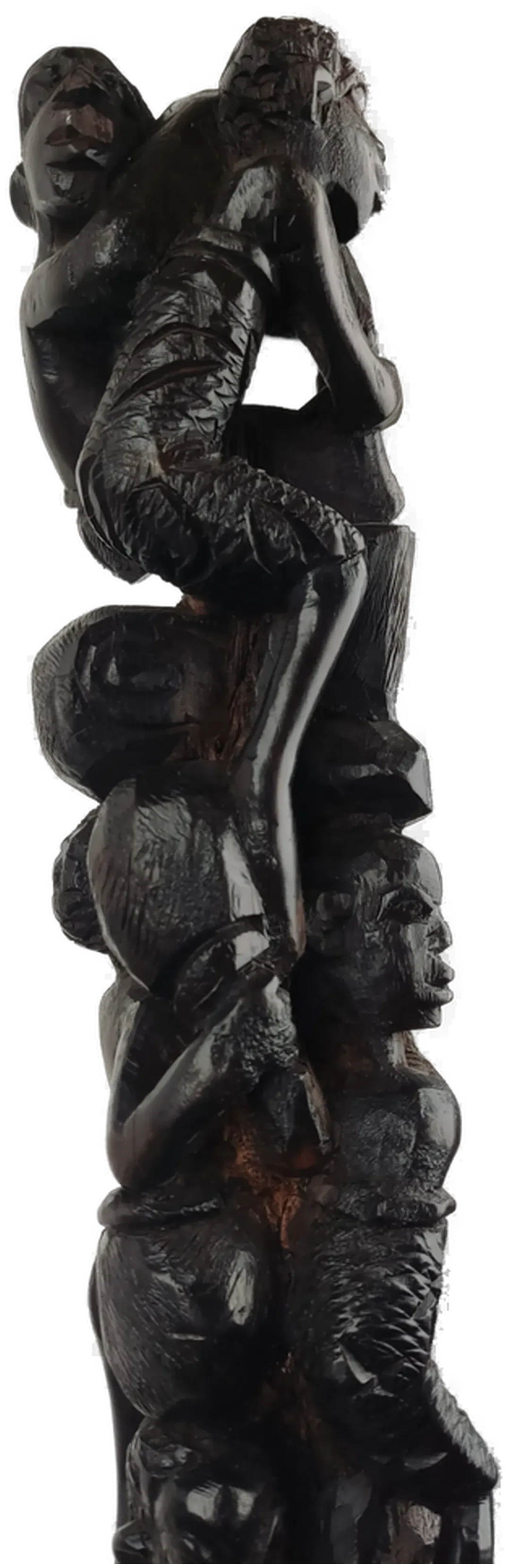 Makonde Lebensbaum Ebenholzfigur schwarz - 111 cm – Bild 3