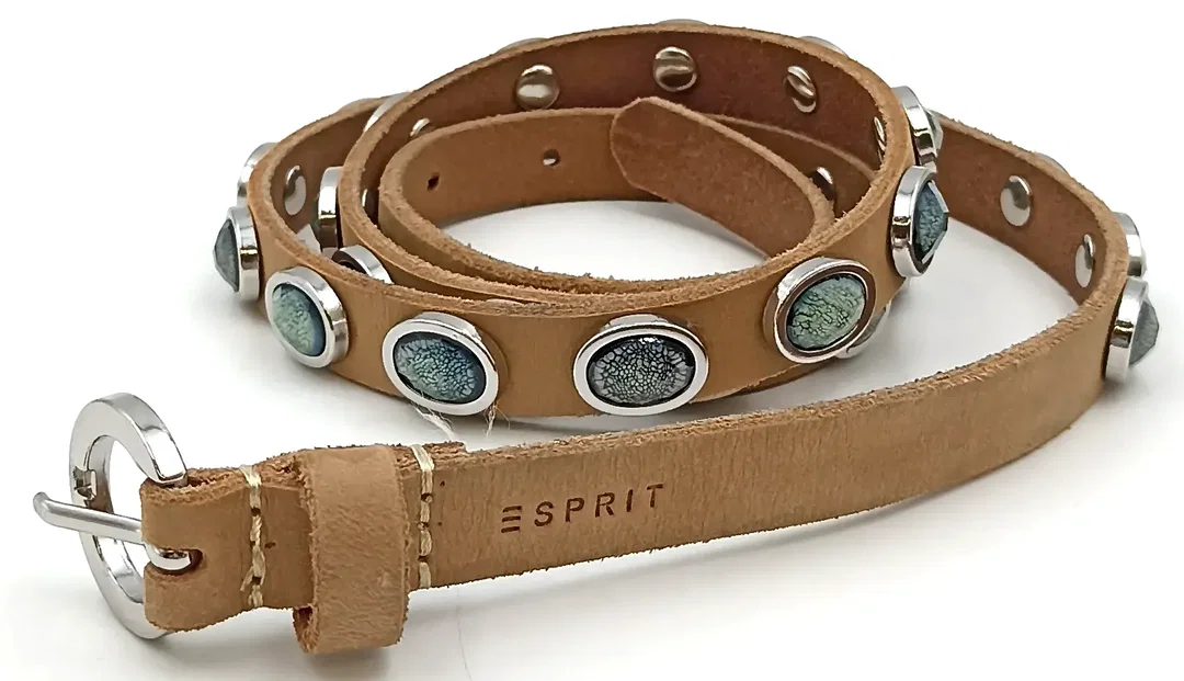 Esprit Damengürtel braun mit Nieten und Schmucksteinen Gr. 90 - Bild 1