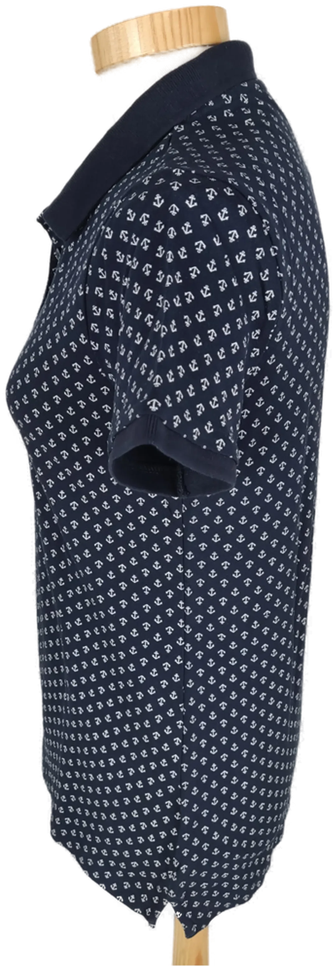 T-Shirt "Montego", kurzarm mit Kragen, blau mit Aufdruck. Größe M – Bild 3