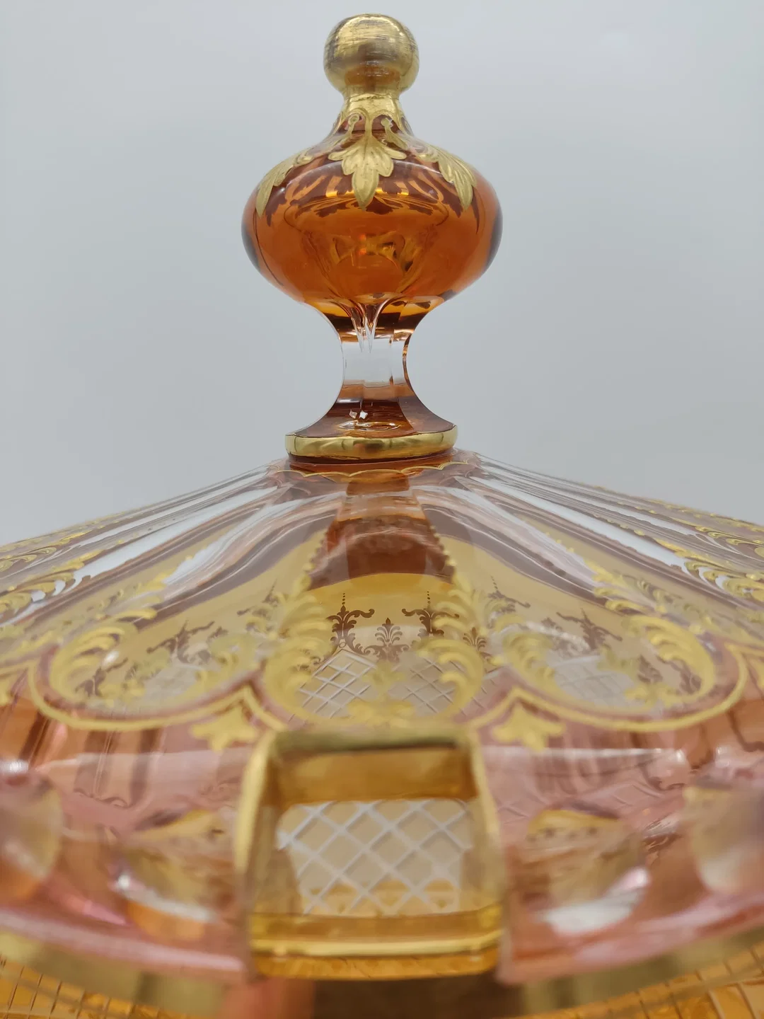 Glas Bowle-Gefäß mit Unterteller mit Golddekor | Festlicher Blickfang – Bild 5