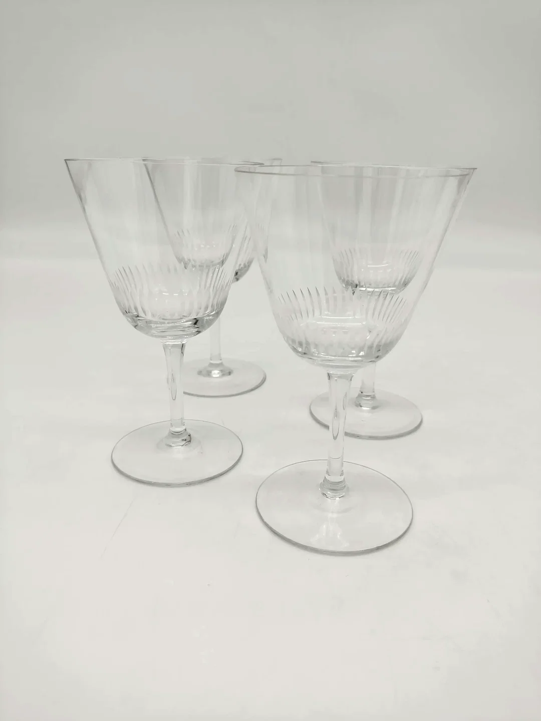 Mid-Century Weingläser geschliffen - 4 Stück – Bild 5