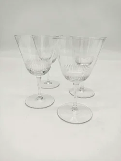 Mid-Century Weingläser geschliffen - 4 Stück – Vorschau 5