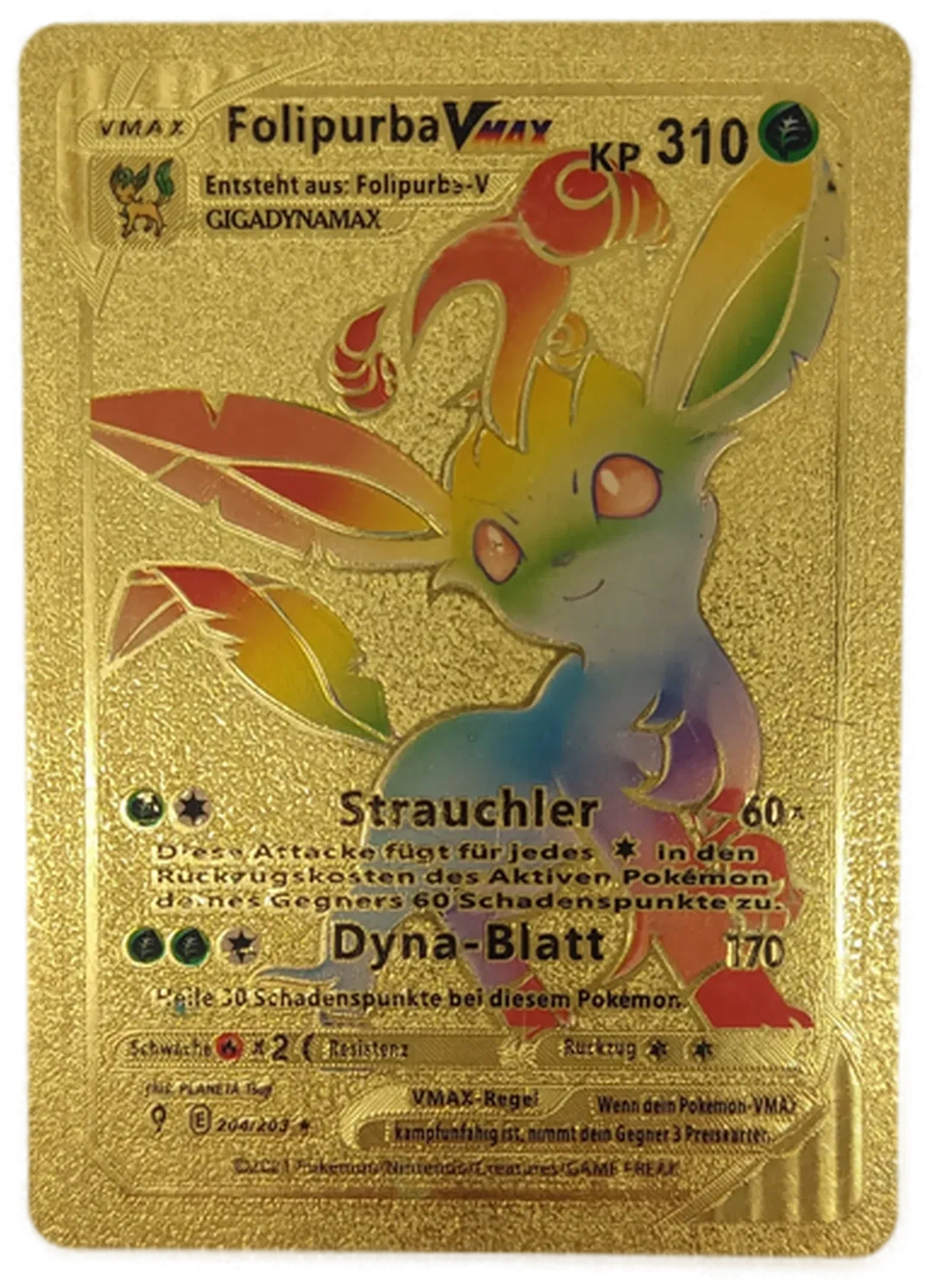 Pokémon Sammelkarte Goldfolie Vmax Folipurba Vmax - Bild 1