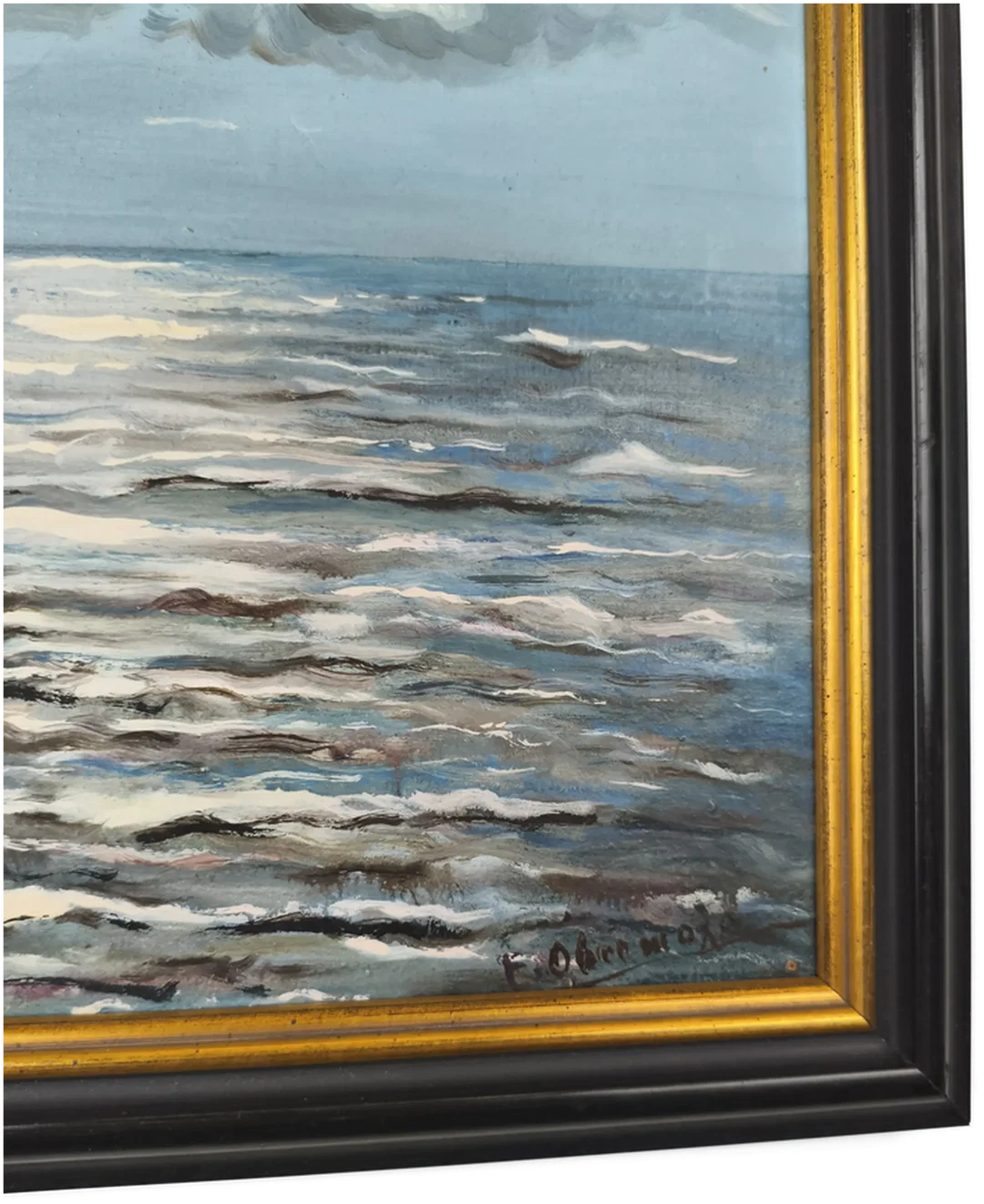 Gemälde "Meer" mit Rahmen, 38 x 43cm – Bild 3