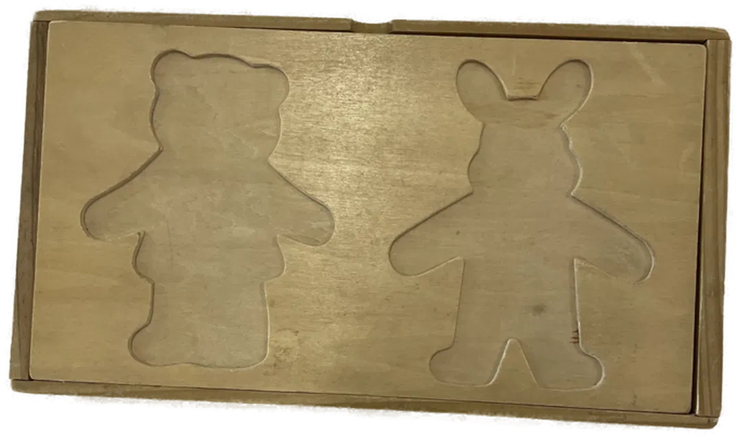 Ankleide Puzzle Bär und Hase aus Holz - ab 3 Jahren - Bild 1