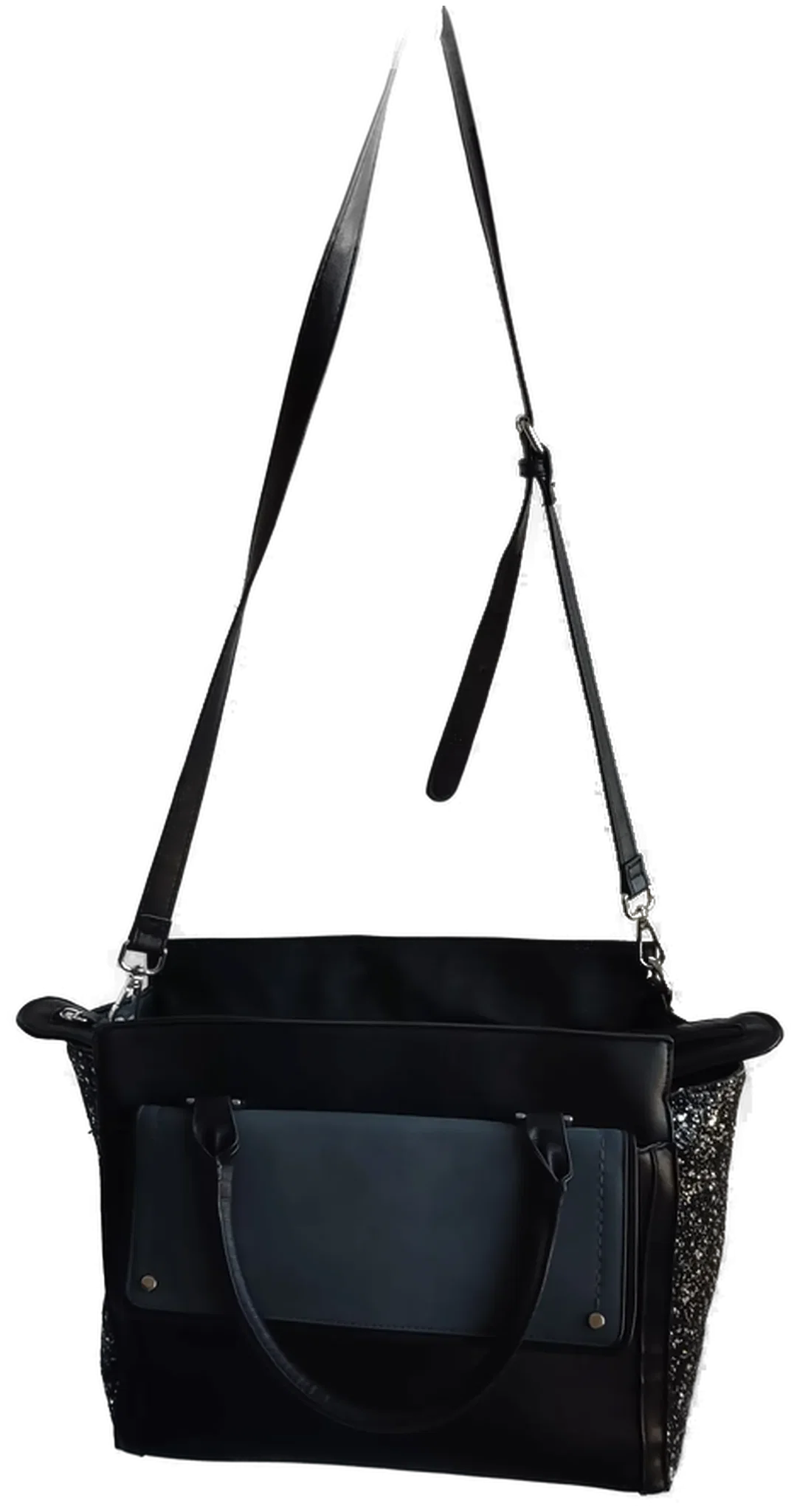 Catwalk Damen Handtasche - schwarz mit Glitzer  – Bild 4
