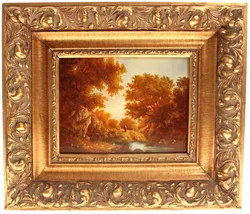 Gemälde – Schäferin in herbstlicher Landschaft - Bild 1