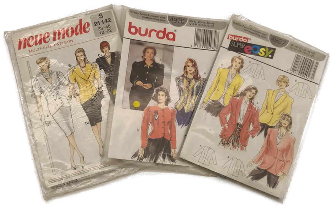 3x Schnittmuster für Blazer, Vintage, Burda, 80er - Bild 1