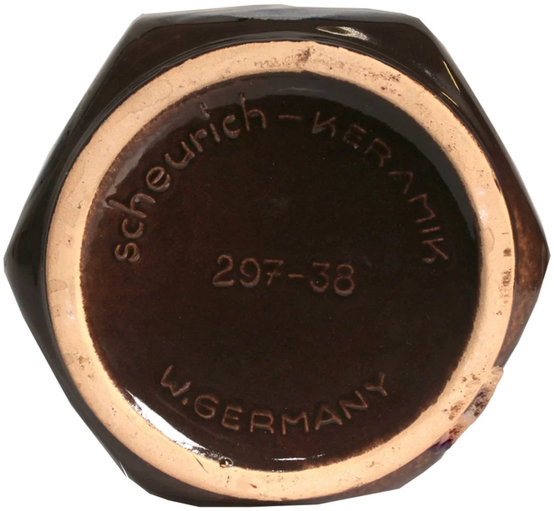 Scheurich Keramik Vase 297-38 – West Germany – 38 cm – Blau-Braune Verlaufsglasur – Bild 2