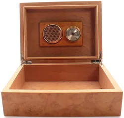 Zigarren-Humidor mit Hygrometer & Aschenbecher – Edles Wurzelholz-Design - Bild 1
