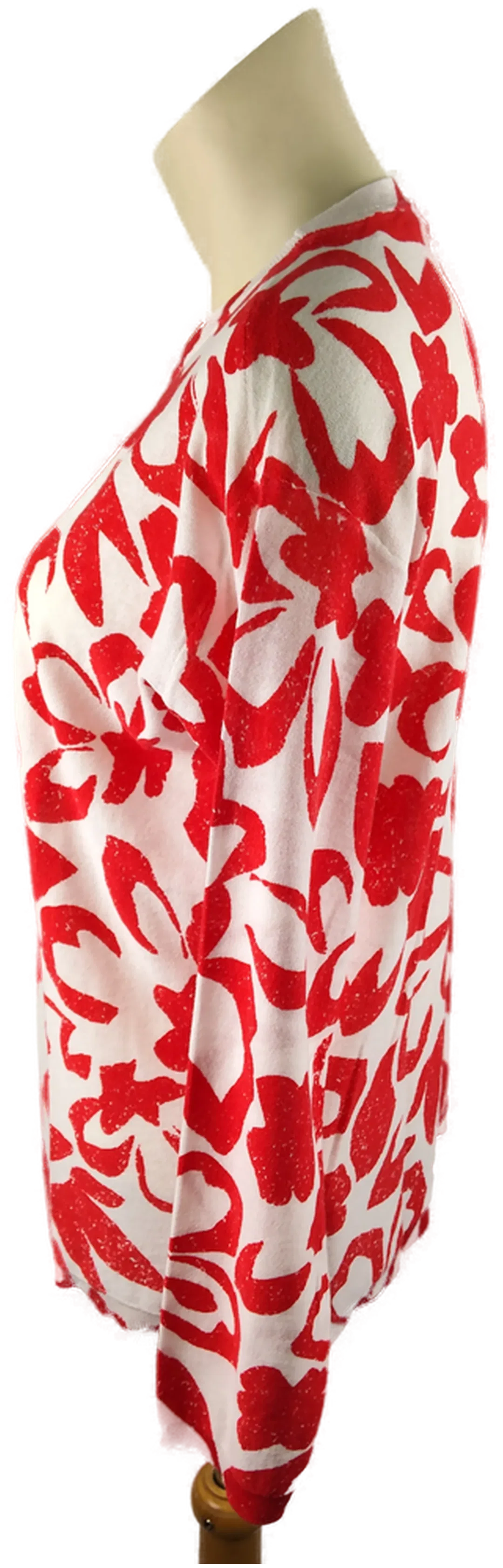 Bonita Damenpullover Baumwolle Rot-Weiß Geblümt | Frühlingslook – Bild 2