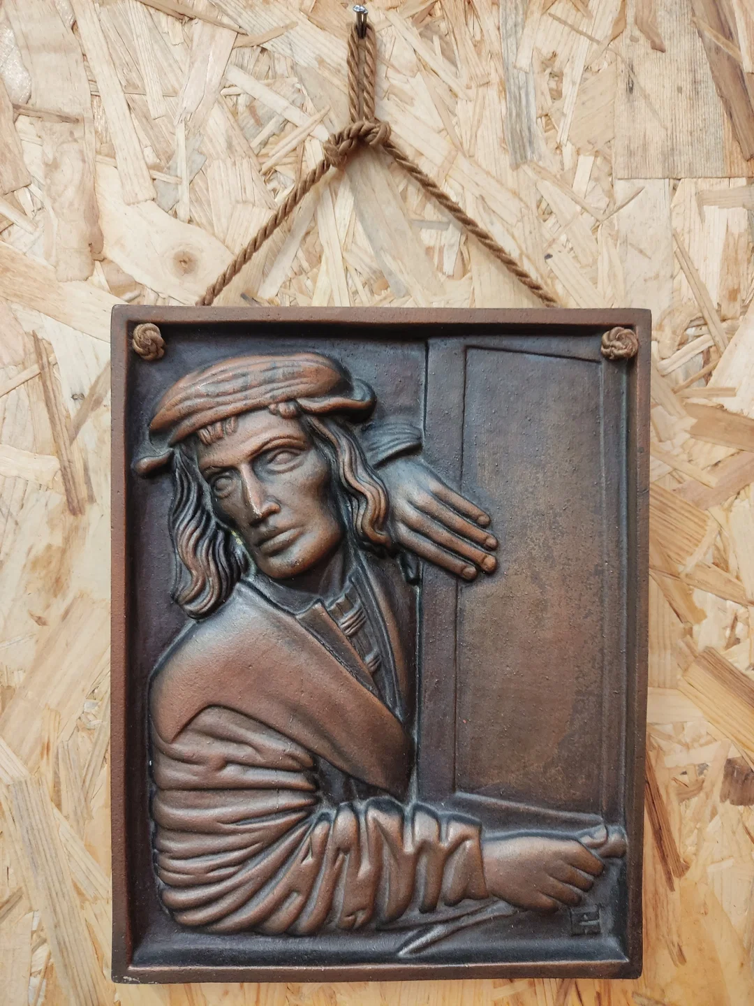 Gusseisenbild 'Der Fenstergucker' von Anton Pilgram 23x18cm | Historisches Detail – Bild 2