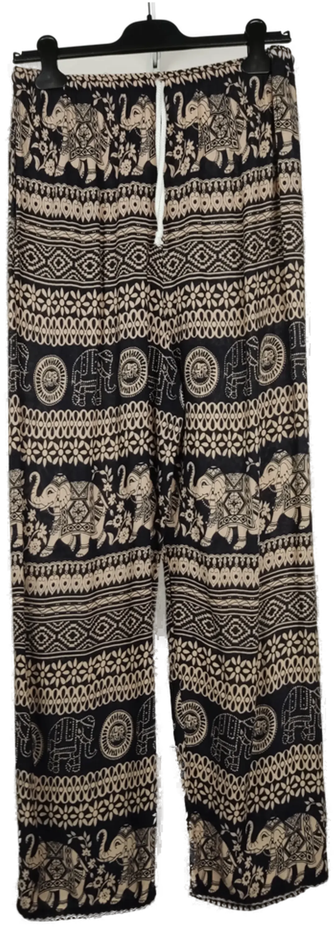 Damenhose bedruckt schwarz braun - W32 - Bild 4