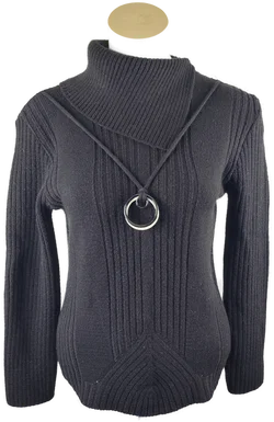 Damenpullover EUR 40 schwarz mit Rollkragen | Zeitloser Stil – Vorschau 1