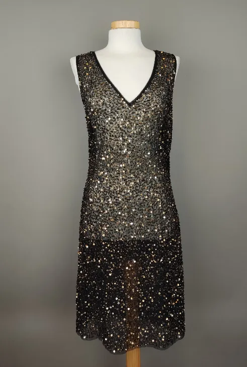 Transparentes Mesh-Kleid mit Pailetten - M/38 - Bild 1