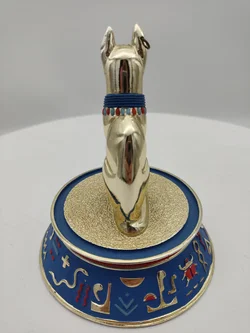 'The sacred  bast cat' Porzellan mit Glaskuppel & Zertifikat von Franklin Mint | Ägyptischer Schatz – Vorschau 5
