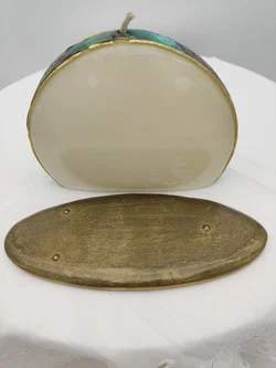 Halbmond-Kerze mit Metall-Unterteller | Mondlicht-Charme – Vorschau 3
