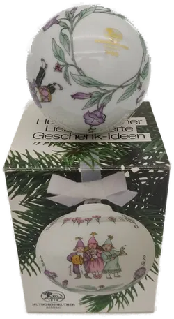 Hutschenreuther Weihnachtskugel 1990 aus Porzellan mit Originalverpackung,  - Bild 2
