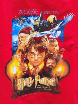 Kinder Vintage T-Shirt mit Harry Potter-Aufdruck, rot - Gr. 128 – Vorschau 3