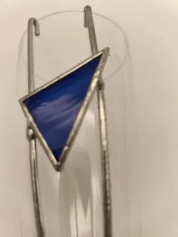 Champagner-/Sektgläser 6 Stück handverziert mit blauen Glasdreiecken Kunsthandwerk - Bild 3