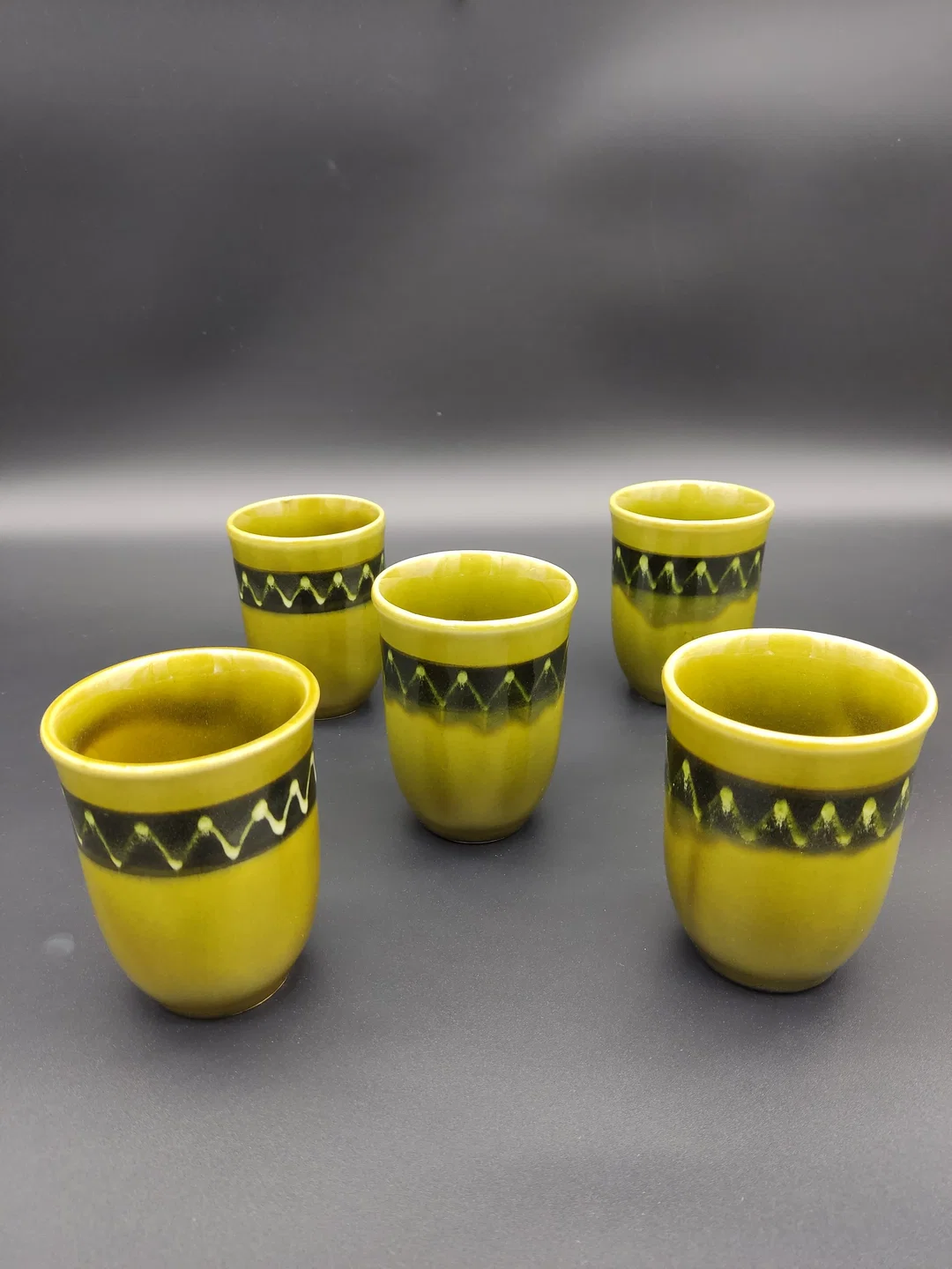 Vintage 5er Set Keramik-Becher von Keramos Austria – Bild 9