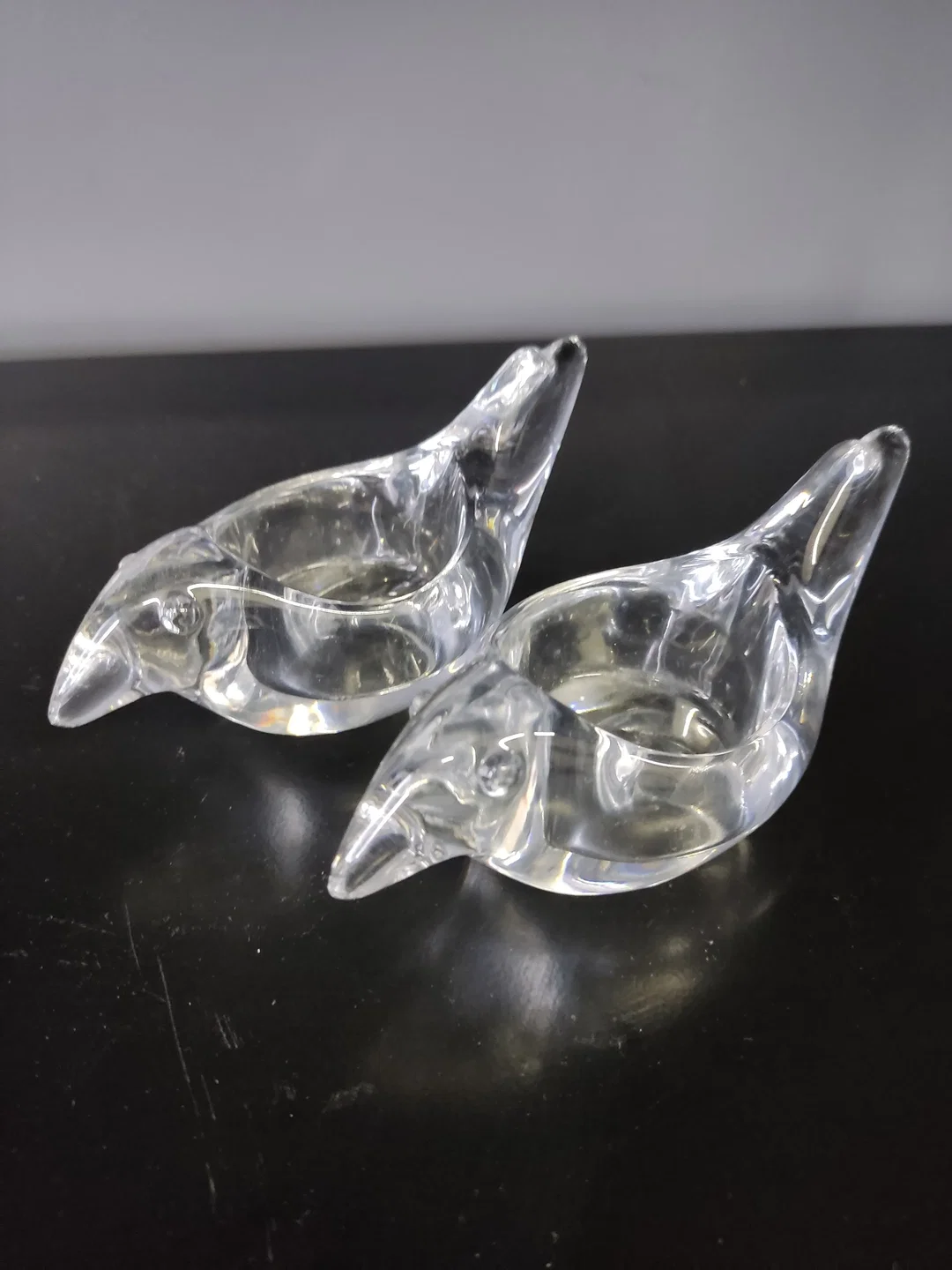 Vogel Kerzen-Teelichthalter aus Glas, 2er Set – Bild 1