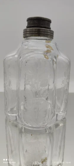 Handgefertigte Glasflasche Sonstige Transparent | Blumen-Schliff - Bild 2