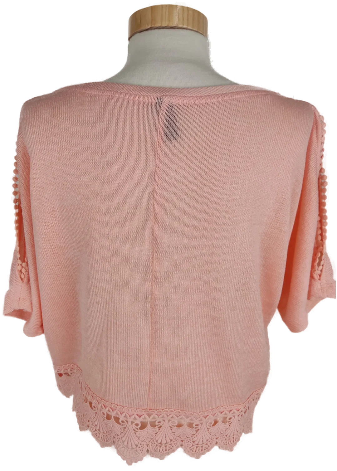 Pullover "Colloseum" kurzarm mit Rundhalsausschnitt, lachsmeliert, Größe L – Bild 4