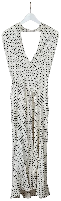 ZARA Damen Maxikleid, weiß/schwarz - Gr. L 