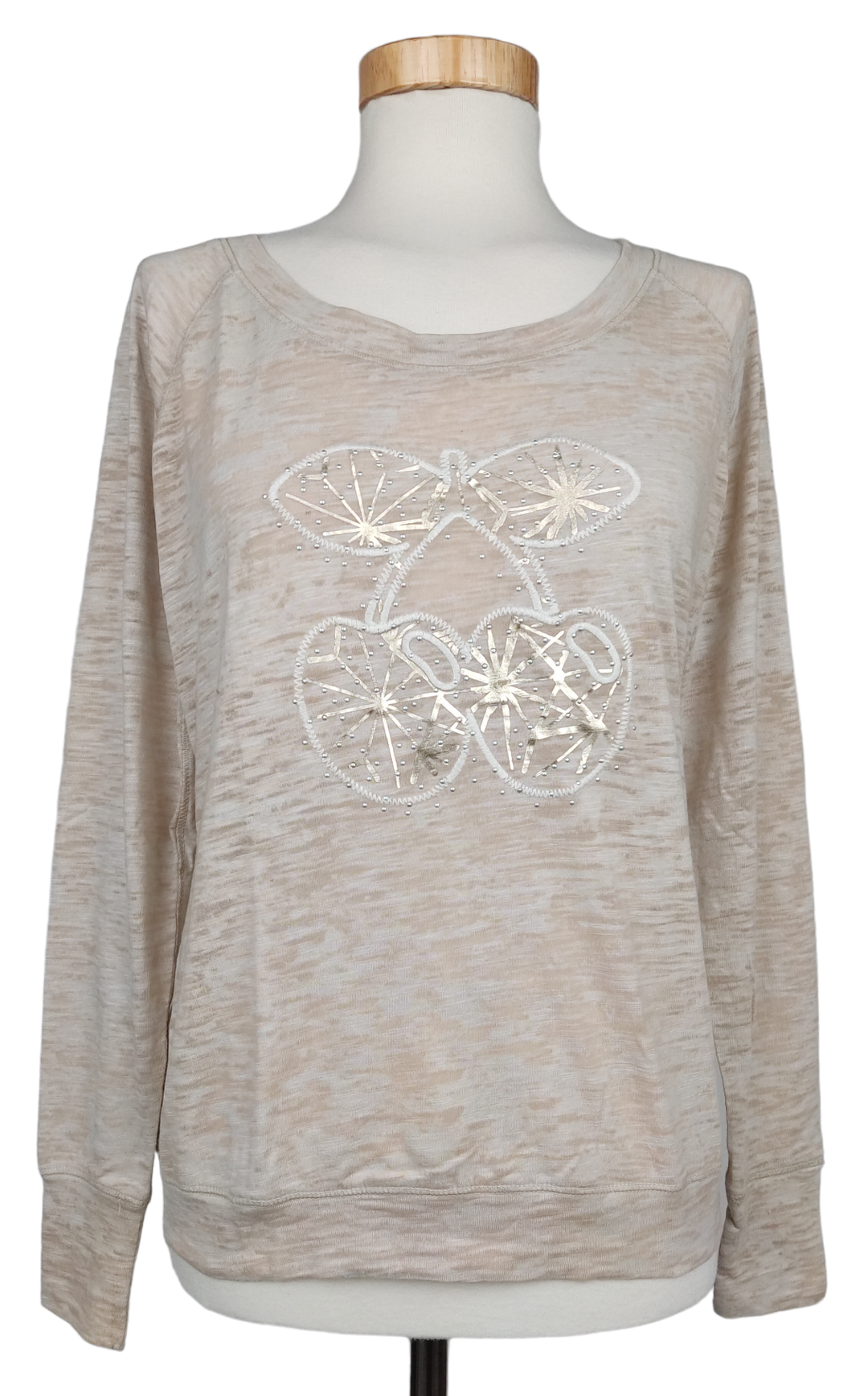 Pacha Ibiza Damen Longsleeve Shirt, beige - Gr. S  - Bild 1