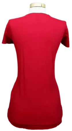 Jean Pascale Damen Weihnachtsshirt rot gemustert Gr. M - Bild 2