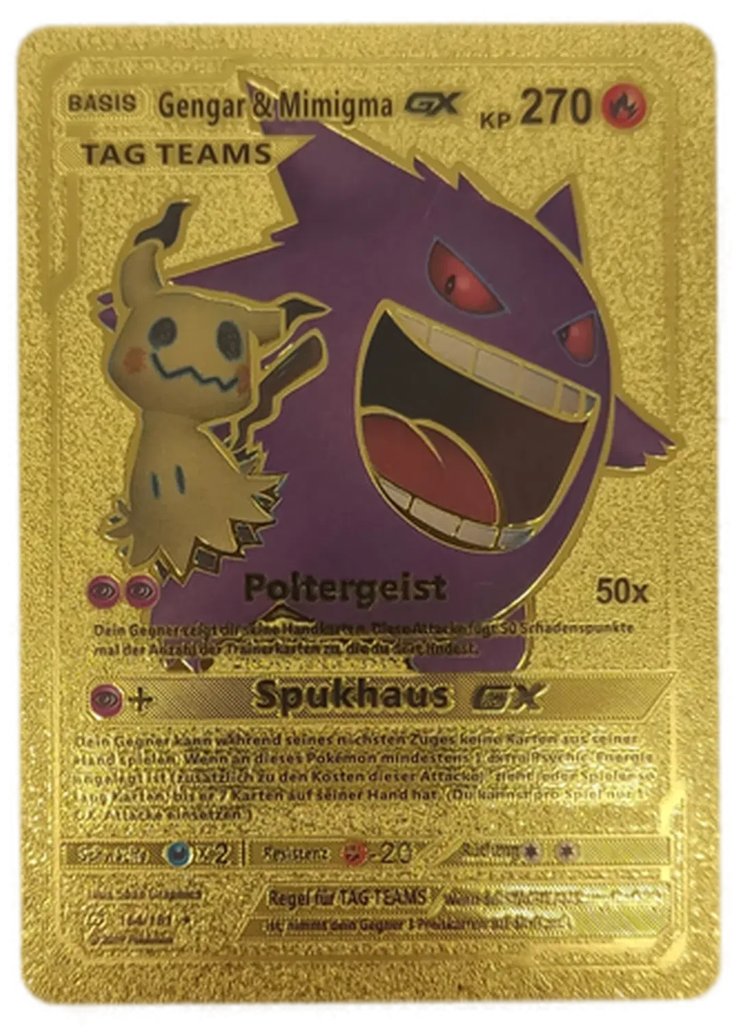 Pokémon Sammelkarte Goldfolie Basis Gengar & Mimigma GX - Bild 4