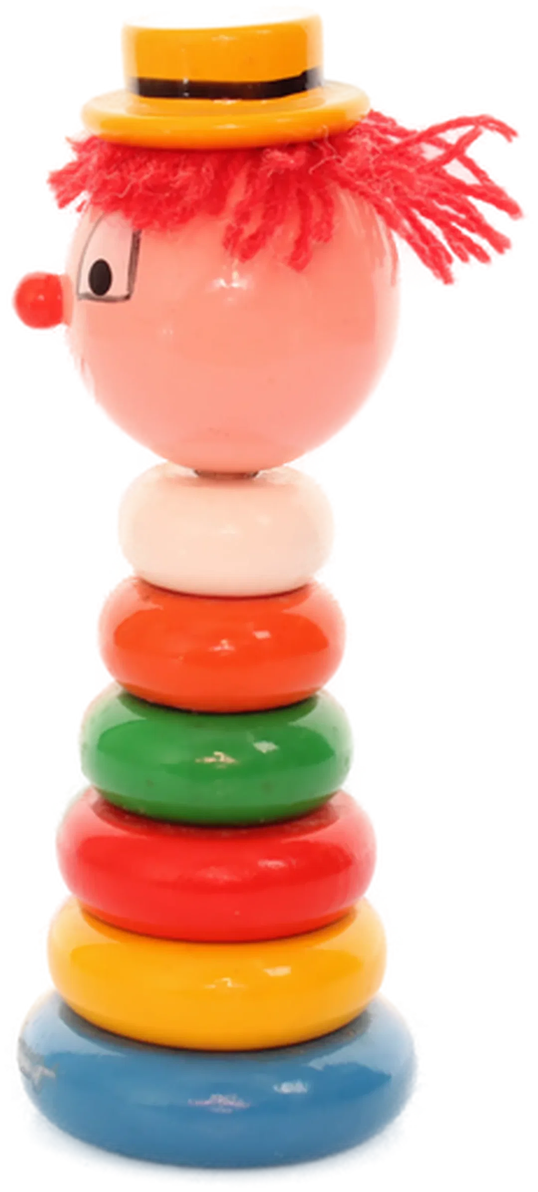 Bunter Holz Clown – Vintage Steckspielzeug für Kinder – Bild 3