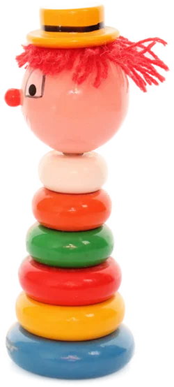 Bunter Holz Clown – Vintage Steckspielzeug für Kinder - Bild 3