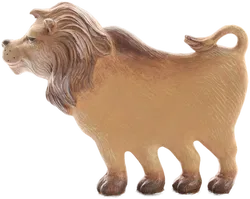 Löwenfigur – moderne Kunstfigur mit Frauenmotiv – handbemalt – ca. 13,5 cm - Bild 2