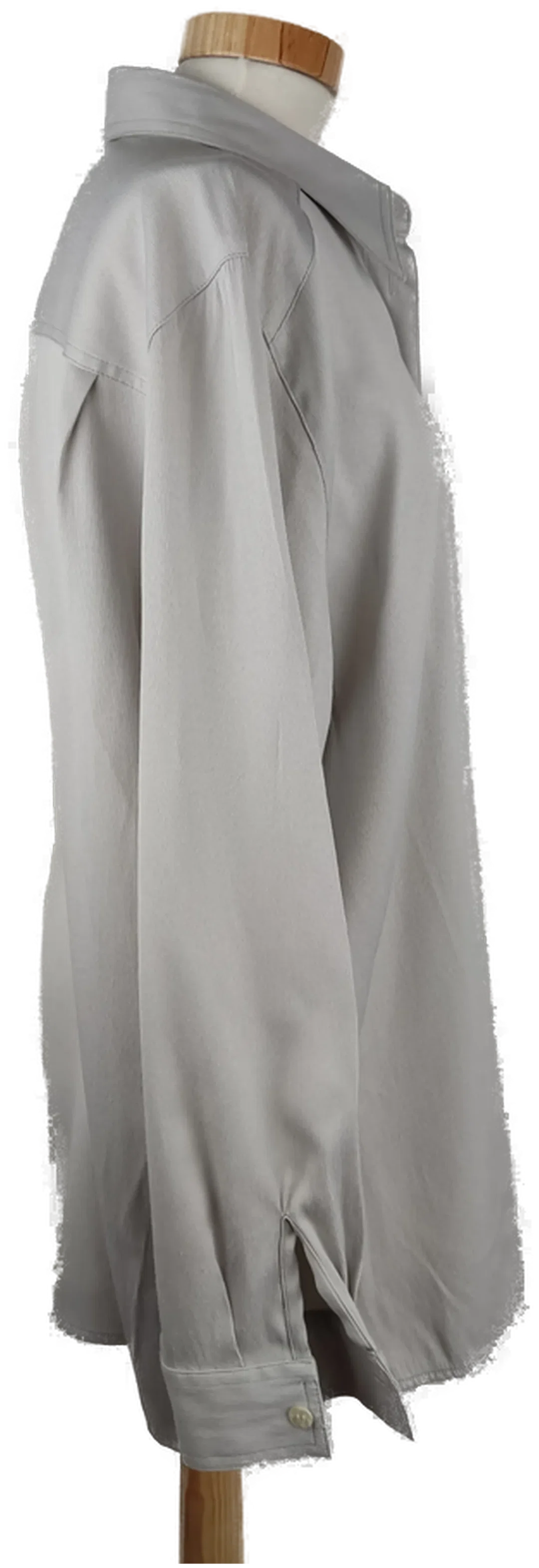 Bluse "Canda", langarm mit Kragen, hellgrau, Größe 46 – Bild 2